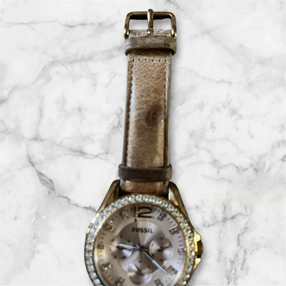 Fossil‎ ES3363 Riley Women's Multifunction Tan Leather Analog Quartz Watch